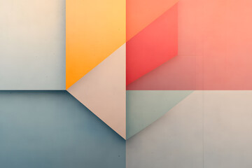 Leinwandbilder - Abstract composition with geometric shapes and pastel colors. Clean lines and simple forms create a modern and minimalist aesthetic.