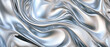 © MonkaLemonka - silver metallic liquid waves background; three-dimensional texture made of shiny glowing backdrop