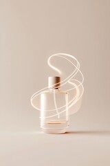 Poster - This artwork features a premium Nordic-inspired perfume bottle set against a smooth matte beige background
