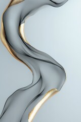 Poster - The illustration features a luxurious cigar with swirling smoke trails that create graceful abstract curves. Rich gold accents enhance the minimalist aesthetic in a refined setting