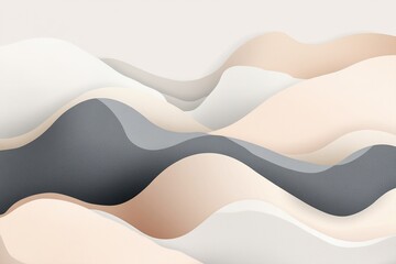 Poster - This artwork showcases abstract Nordic mountains in soothing beige and gray tones, offering a clean Scandinavian aesthetic perfect for interior decor