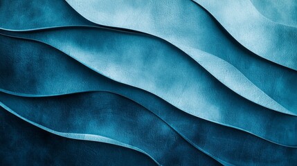 Poster - Soft undulating lines in varying shades of blue create an abstract background that evokes feelings of calm and serenity. The gentle curves blend seamlessly, inviting contemplation