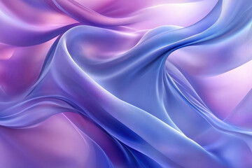 Aufkleber - Abstract image of flowing purple and blue fabric, creating soft, elegant curves and textures.