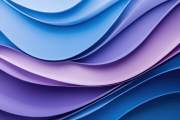 Poster - Abstract image with layered, wavy forms in shades of blue and purple, creating a dynamic and flowing design.