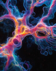 Poster - Exploring vibrant colors and patterns in a neuro-map's connections