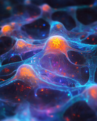 Poster - Neuro-map illustration highlighting complex neural connections and activity