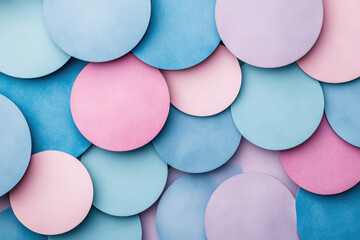 Aufkleber - Abstract pastel-colored circles overlapping, creating a visually appealing and textured background.