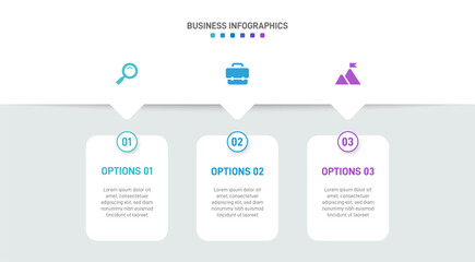 Wall Mural - Horizontal progress bar featuring 3 arrow-shaped elements, symbolizing three six stages of business strategy and progression. Clean timeline infographic design template. Vector for presentation