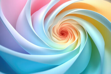 Poster - Abstract pastel swirl, a mesmerizing pattern of pastel colors in a spiral formation.