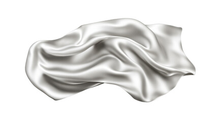 Poster - white silk fabric flowing on transparent background