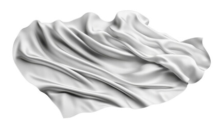 Poster - white satin fabric flowing on transparent background
