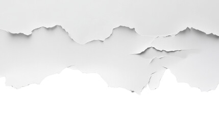 Poster - Torn horizontal white paper with transparent background revealing checkered pattern