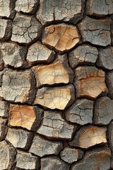 Wall Mural - A close up of a stone wall with cracks in it