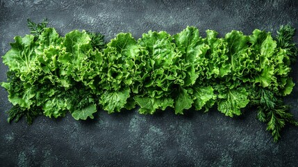 Wall Mural - A bunch of lettuce on a black surface