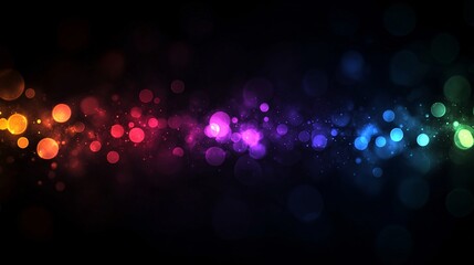 Poster - Abstract Colorful Bokeh Lights Background Design Digital Art Sparkle Rainbow Festive Glowing Illumination Night Bright Vivid Energetic Shimmering     