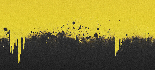 Poster - Abstract Black and Yellow Paint Splatter Background Texture Design