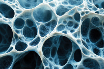 Poster - Intricate network of interconnected spaces resembling a porous structure or spongy bone.