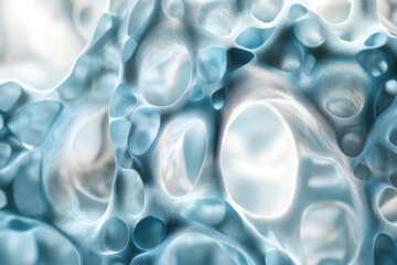Poster - Abstract image of a complex, interconnected network resembling a porous structure or cellular tissue.