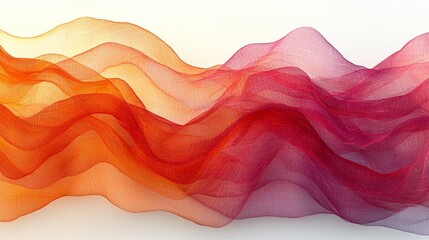 Wall Mural - An orange and pink wave pattern on a white background