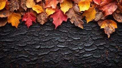 Canvas Print - A bunch of leaves that are laying on the ground