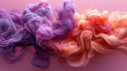 Poster - A bunch of different colored smoke on a pink background