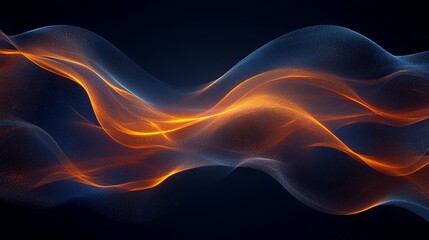 Wall Mural - An orange and blue abstract background with wavy lines