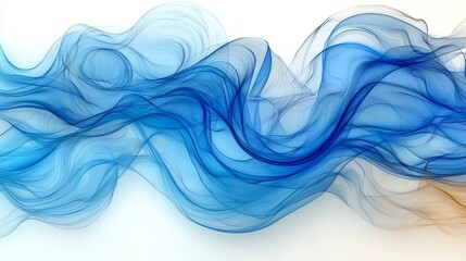 Wall Mural - A blue and brown abstract background with wavy lines