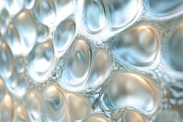 Aufkleber - Abstract image depicting a flowing, metallic, organic texture with light and shadow interplay.