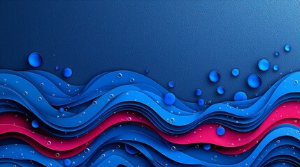 Wall Mural - A blue and red background with water droplets