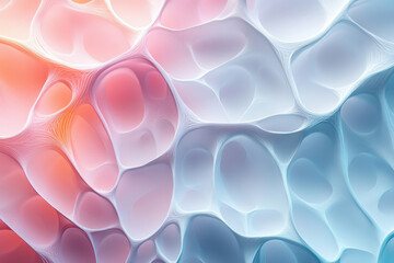 Poster - Abstract background with interconnected pastel-colored organic shapes creating a mesmerizing and dreamy visual.