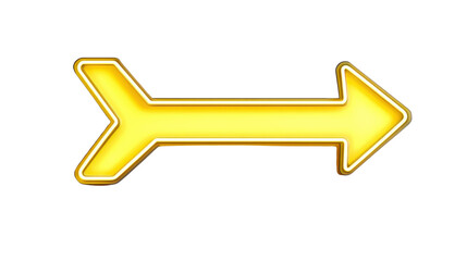 Poster - Golden arrow pointing right with transparent background