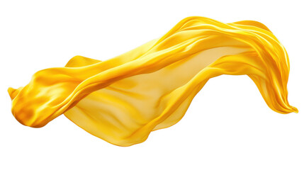 Poster - flowing golden cloth on transparent background: elegance and movement in abstract design