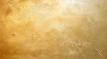 Poster - Golden textured surface revealing intricate cracking, dynamic brushwork spreading across canvas, generating abstract artistic design with sophisticated visual depth