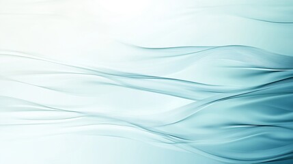 Poster - Smooth light blue waves flowing across gradient surface, generating serene abstract design with soft, tranquil visual effect
