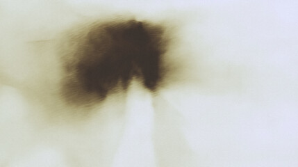 Poster - Abstract minimalist black ink cloud on soft beige background