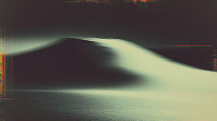 Poster - Abstract glitchy desert landscape with surreal colors and digital effects