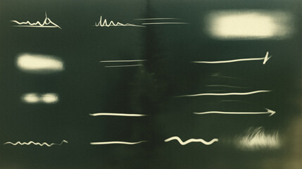 Fototapete - Abstract chalkboard scribbles and lines on dark green background