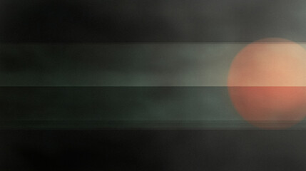 Fototapete - Abstract dark gradient background with orange light sphere and stripes