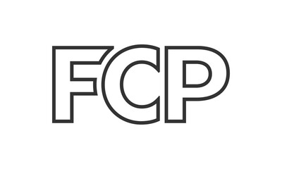 Poster - FCP logo design template with strong and modern bold text. Initial based vector logotype featuring simple and minimal typography. Trendy company identity.