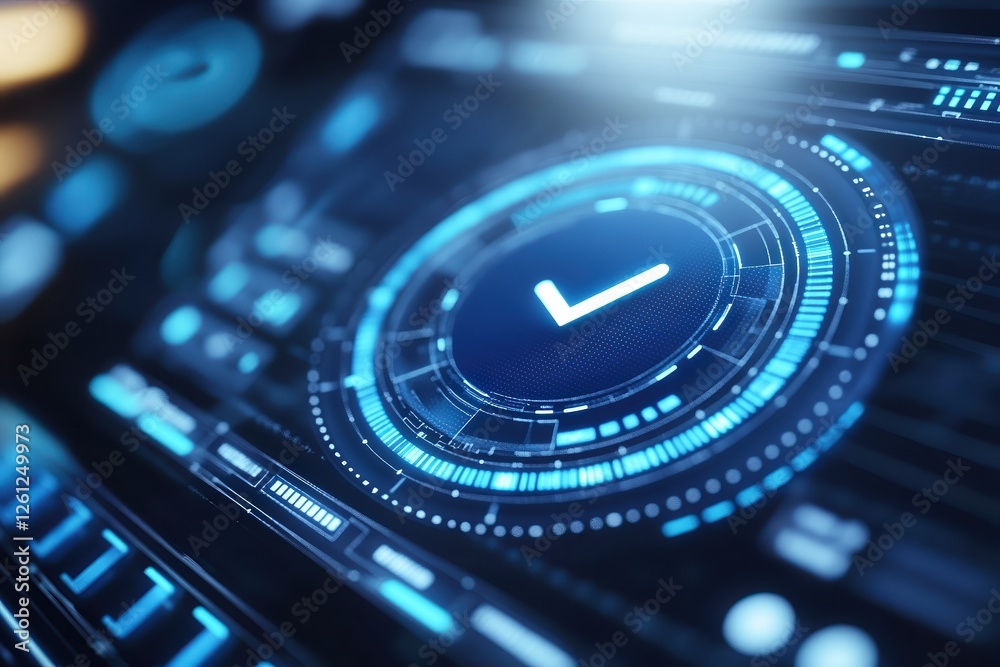 Crisp blue-and-white digital dashboard interface featuring prominent ...