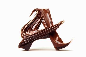 Aufkleber - Letter A designed with flowing cocoa texture isolated on white background