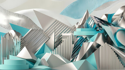 Fototapete - A Light Pastel Abstract Pattern Background With White Gradient and a Grainy Texture - Digital Art
