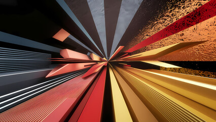 Poster - A Digital Artwork Background Showcasing a Geometric Shapes Stripes Lines and Angles Creating a Dynamic and Energy Filled - Digital Art