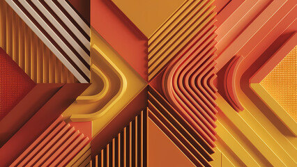 Poster - An Abstract Conceptual Art Piece Featuring a Harmonious Blend of Warm Autumn Colors Gradient and Noise Grain Add Texture - Digital Art