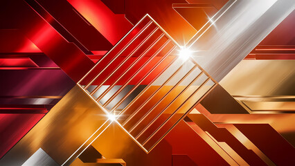 Poster - An Abstract Background Featuring a Geometric Shape With Diagonal Line Stripes Creating an Angle That Adds a Sense of Movement - Digital Art
