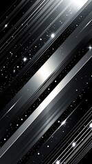 Poster - Dynamic silver lines capture celestial motion abstract space digital art dark background creative concept