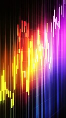 Fototapete - Dynamic colorful data visualization abstract digital art modern technology vibrant environment high-contrast viewpoint
