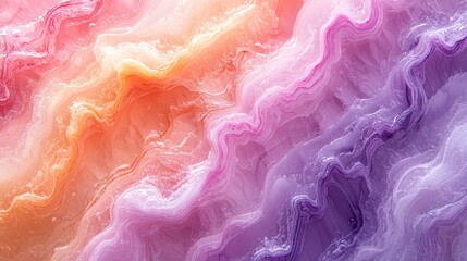 Poster - Fluid abstract waves digital artwork soft color palette artistic environment close-up view creative expression