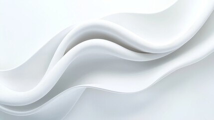 Poster - Fluid white waves abstract art digital design minimalist environment soft viewpoint aesthetic concept