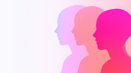 Poster - Artistic silhouettes abstract portraits in vivid colors studio setting digital artwork contemporary style